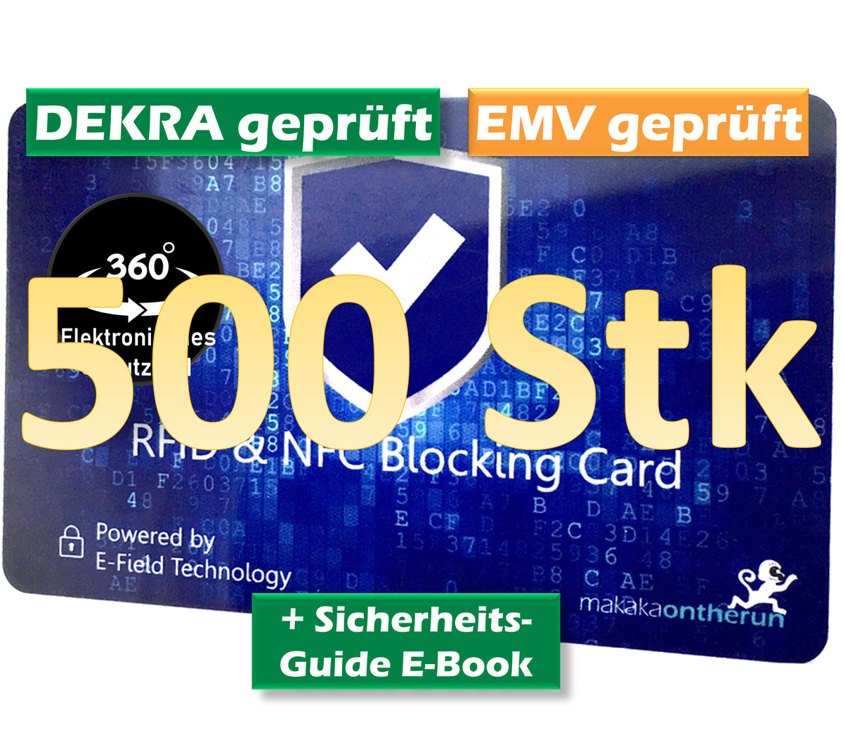RFID NFC Blocker Karte | DEKRA-geprüft - MakakaOnTheRun RFID Blocker Schutz
