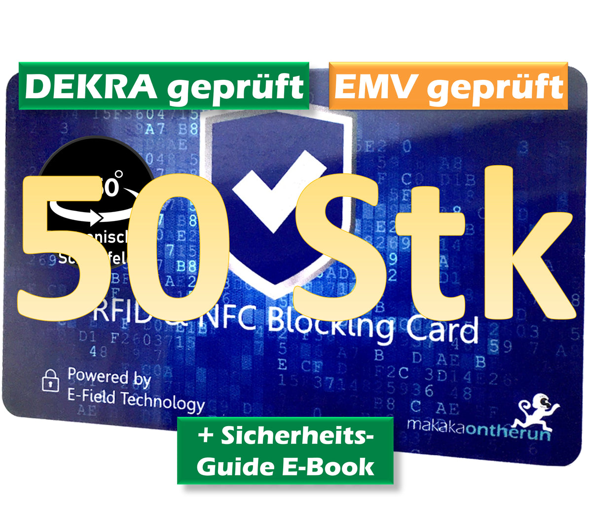 RFID NFC Blocker Karte | DEKRA-geprüft - MakakaOnTheRun RFID Blocker Schutz