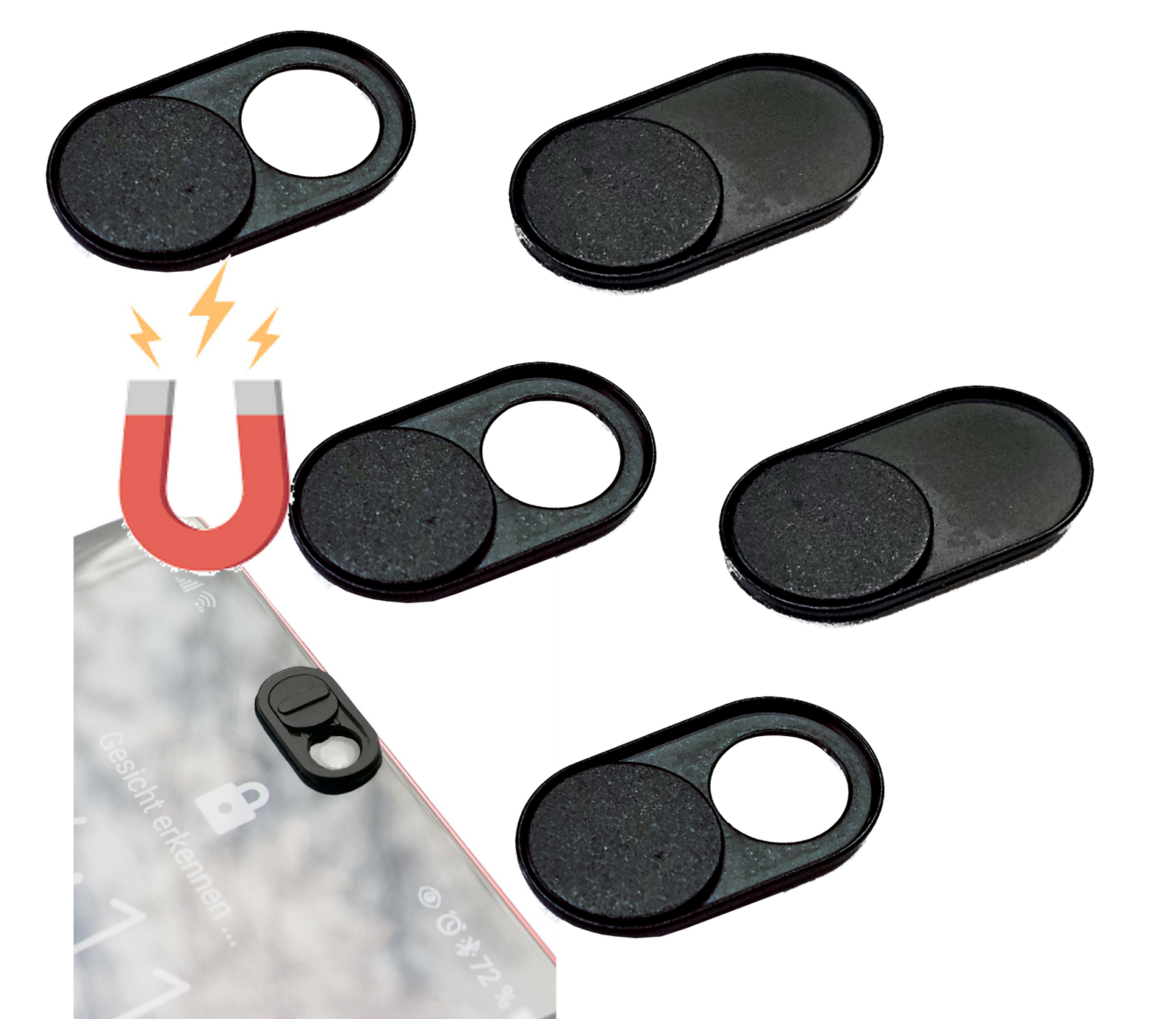 5er Pack Smartphone Kamera-Cover (Slider)