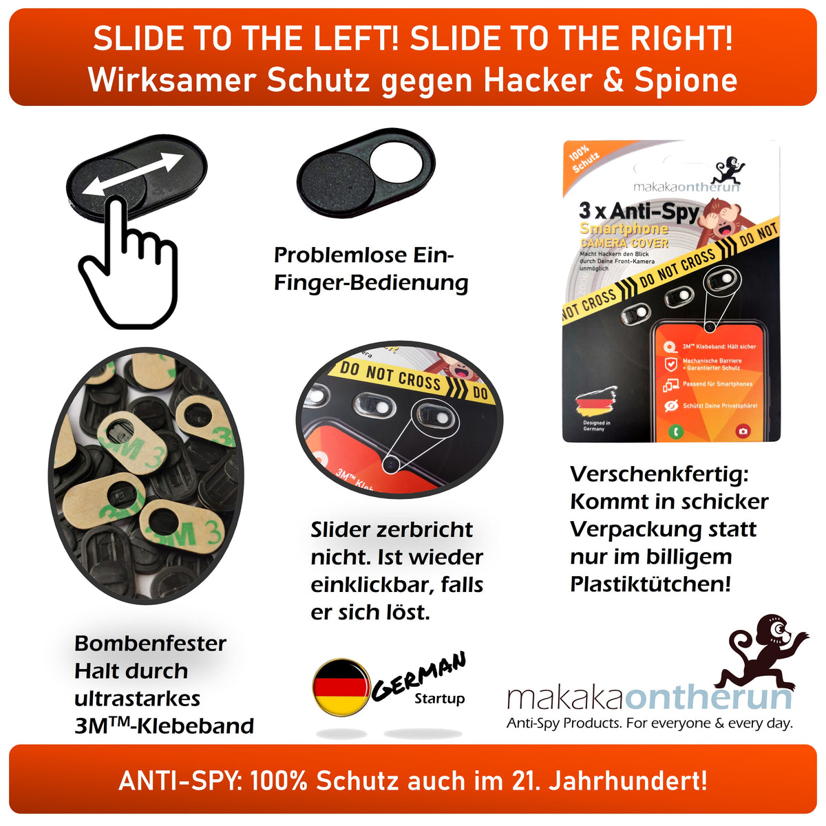 5er Pack Smartphone Kamera-Cover (Slider)