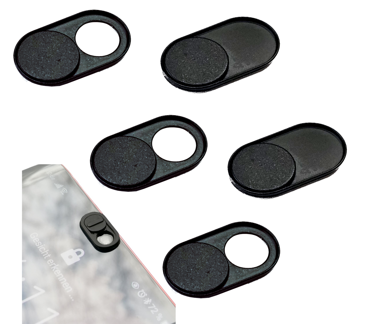 5er Pack Smartphone Kamera-Cover (Slider)