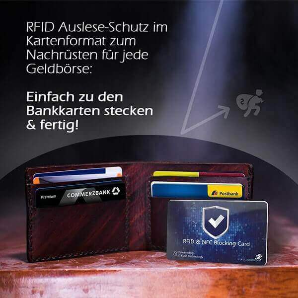 Geldbeutel RFID-Blocker mit QR – hiddencontact