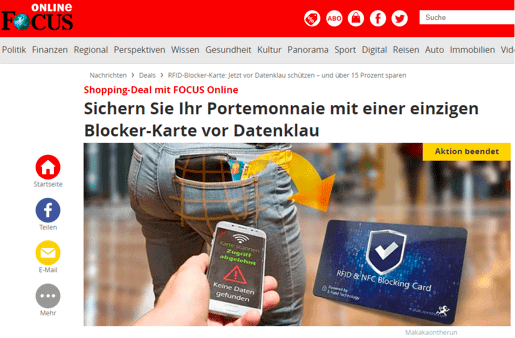 RFID NFC Blocker Karte | DEKRA-geprüft - MakakaOnTheRun