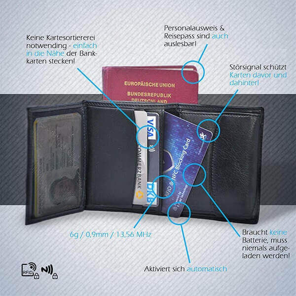 RFID Schutz / NFC Blocker für günstige € 2,50 bis € 4,00 kaufen
