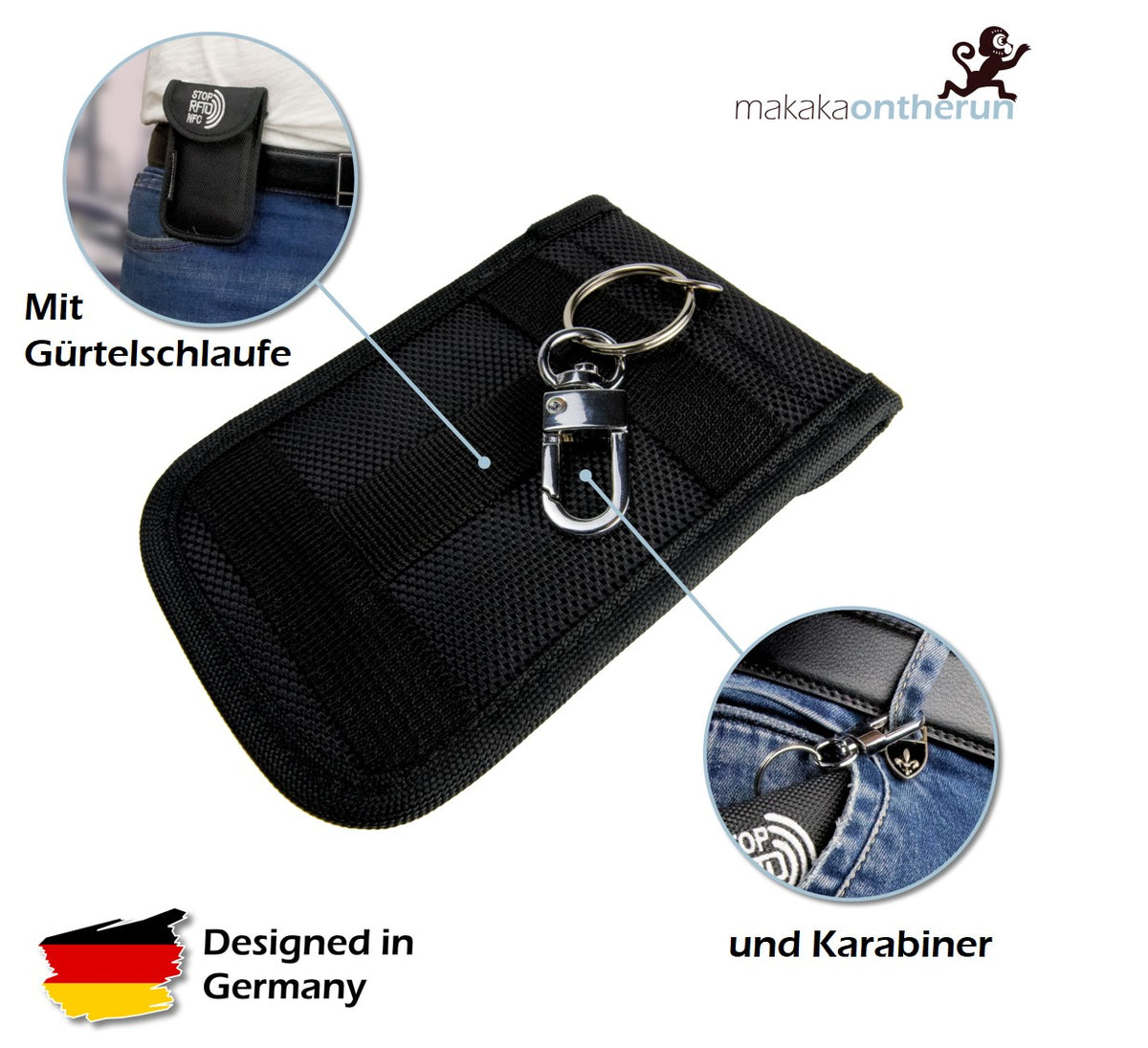 KeySafe Case Autoschlüssel-Etui (Keyless-Go Blocker) - MakakaOnTheRun RFID NFC Blocker &amp; Anti Spy Produkte 