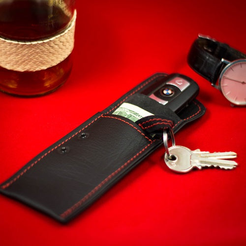 Autoschlüssel-Etui Bisonleder (Keyless-Go-Blocker) - 100% Handgefertigt in Deutschland! - MakakaOnTheRun RFID NFC Blocker &amp; Anti Spy Produkte 