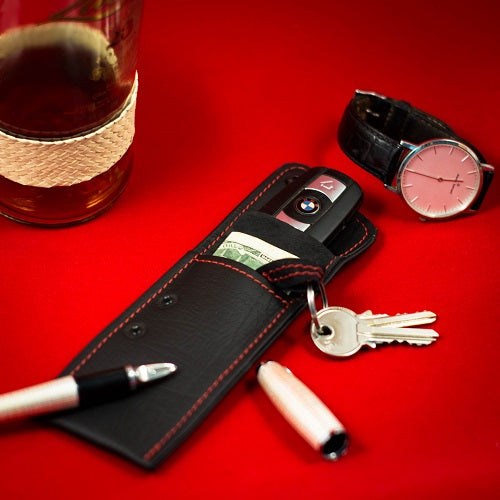 Autoschlüssel-Etui Bisonleder (Keyless-Go-Blocker) - 100% Handgefertigt in Deutschland! - MakakaOnTheRun RFID NFC Blocker &amp; Anti Spy Produkte 