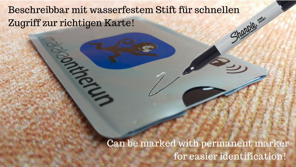 TÜV-zertifizierte RFID Schutzhüllen  Effektiver Schutz für Bankkarten -  MakakaOnTheRun RFID Blocker Schutz
