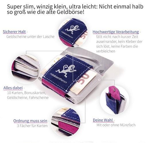 MakakaOnTheRun® &quot;Triple Slim Wallet&quot; | 3 Kartenfächer | Mit und ohne Münzfach - MakakaOnTheRun
