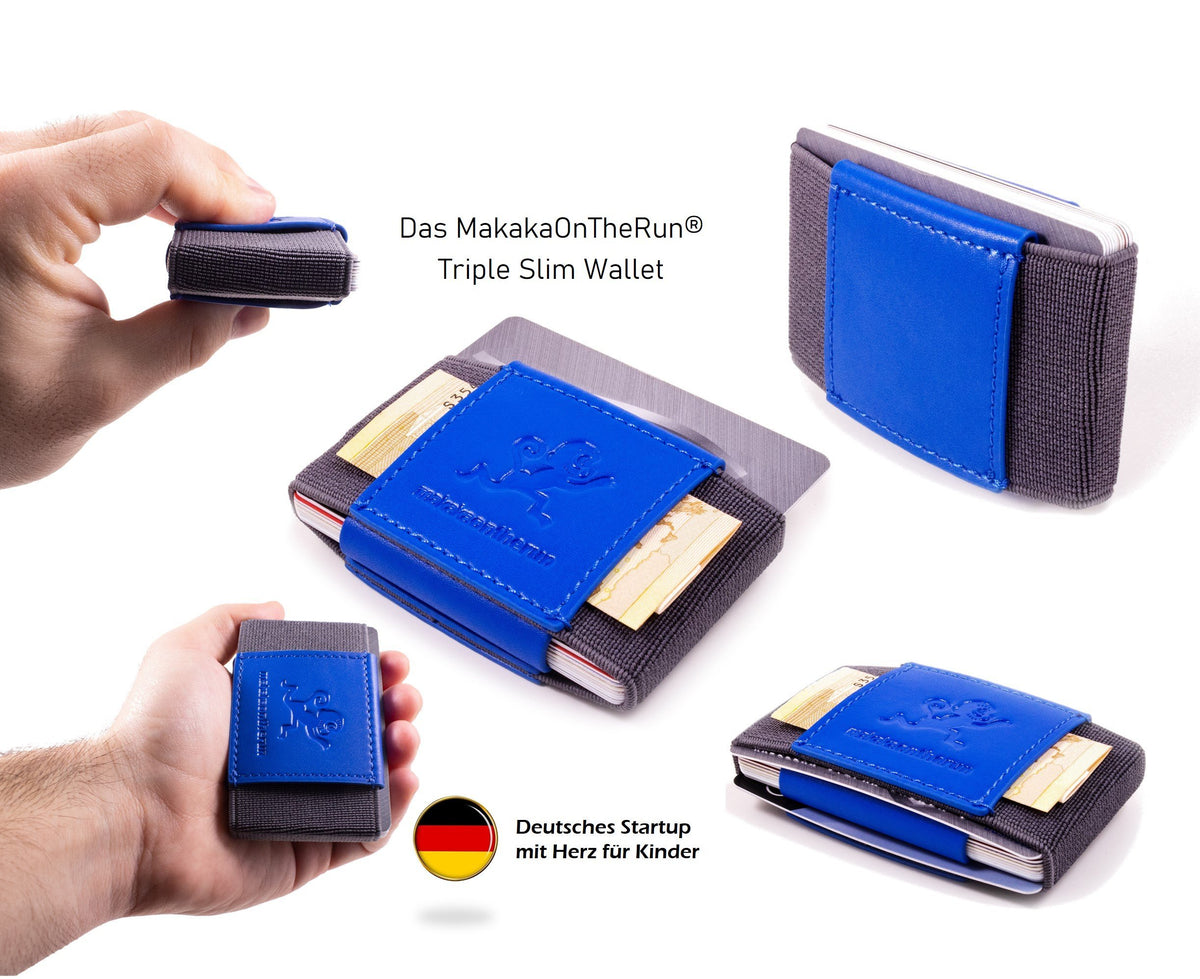 MakakaOnTheRun® &quot;Triple Slim Wallet&quot; | 3 Kartenfächer | Mit und ohne Münzfach - MakakaOnTheRun