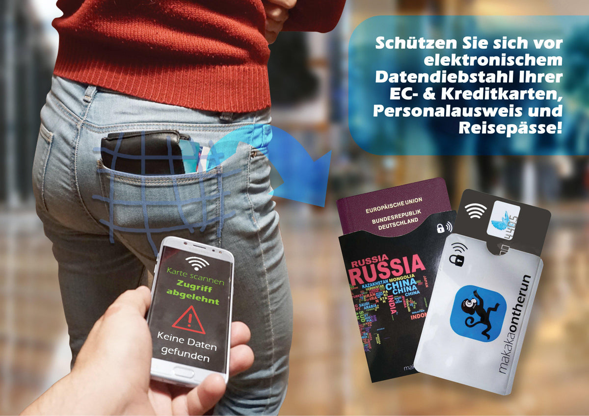 TÜV geprüfte RFID Blocking NFC Schutzhüllen () für Kreditkarte Reisepass  online kaufen